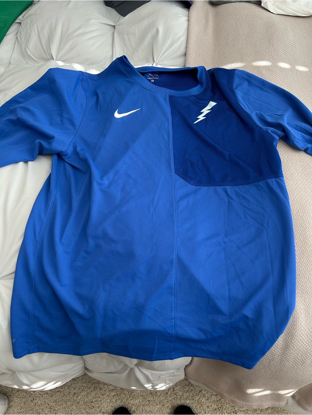 Nike Air Force Falcons Royal Blue Long-Sleeve Athletic Top with White Swoosh